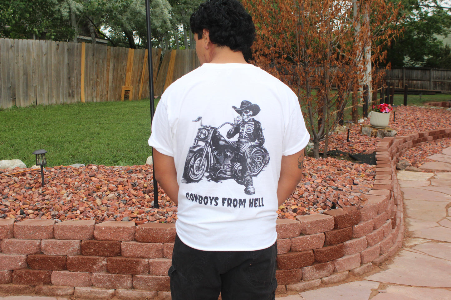 Cowboys From Hell - White Bike Graphic Tee